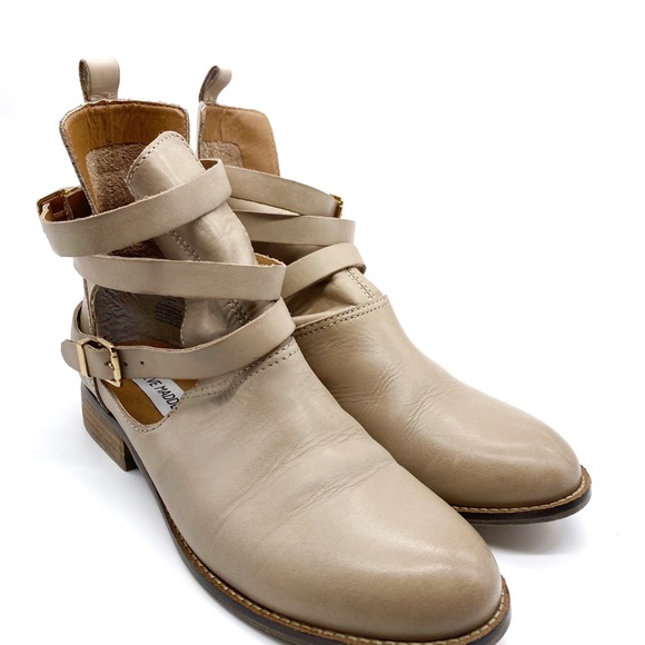 Steve Madden Peladino Beige Cutout Boots Leather Size 8 Shoes Boho Bohemian. - Picture 3 of 8